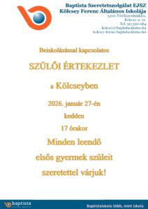 Beiskolázással kapcsolatos szülői értekezlet