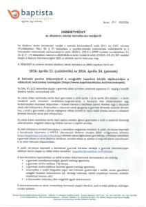 Fenntartói hirdetmény az általános iskolai beiratkozás rendjéről 2026-2027